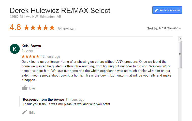 google review derek hulewicz remax